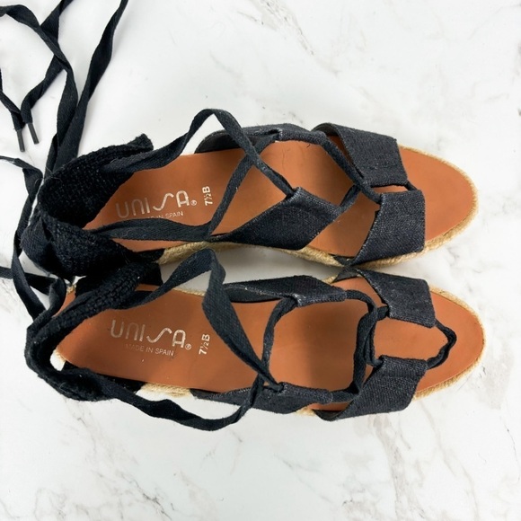 Unisa Women's Black Canvas Gladiator Sandals Sz 7.5 - Picture 5 of 10